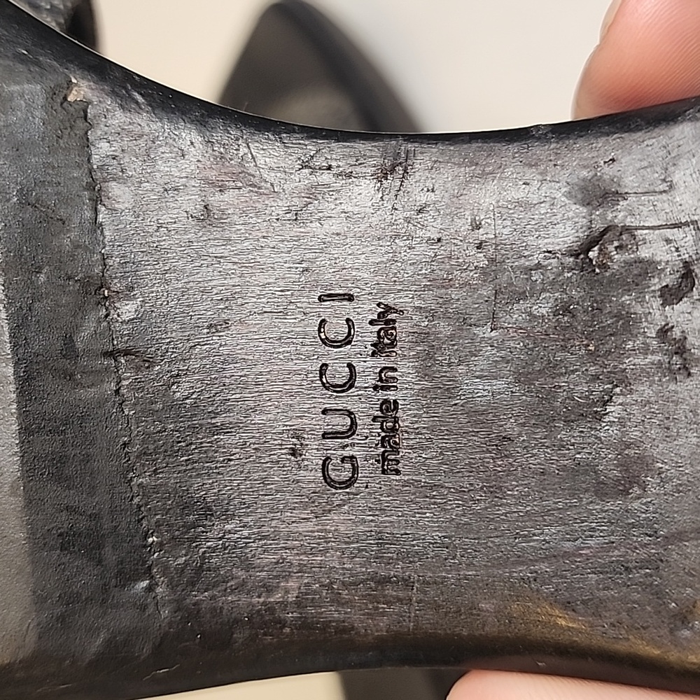 Gucci Sandalo Suola Gomma Denim GG Nero Sandal - Picture 11 of 17
